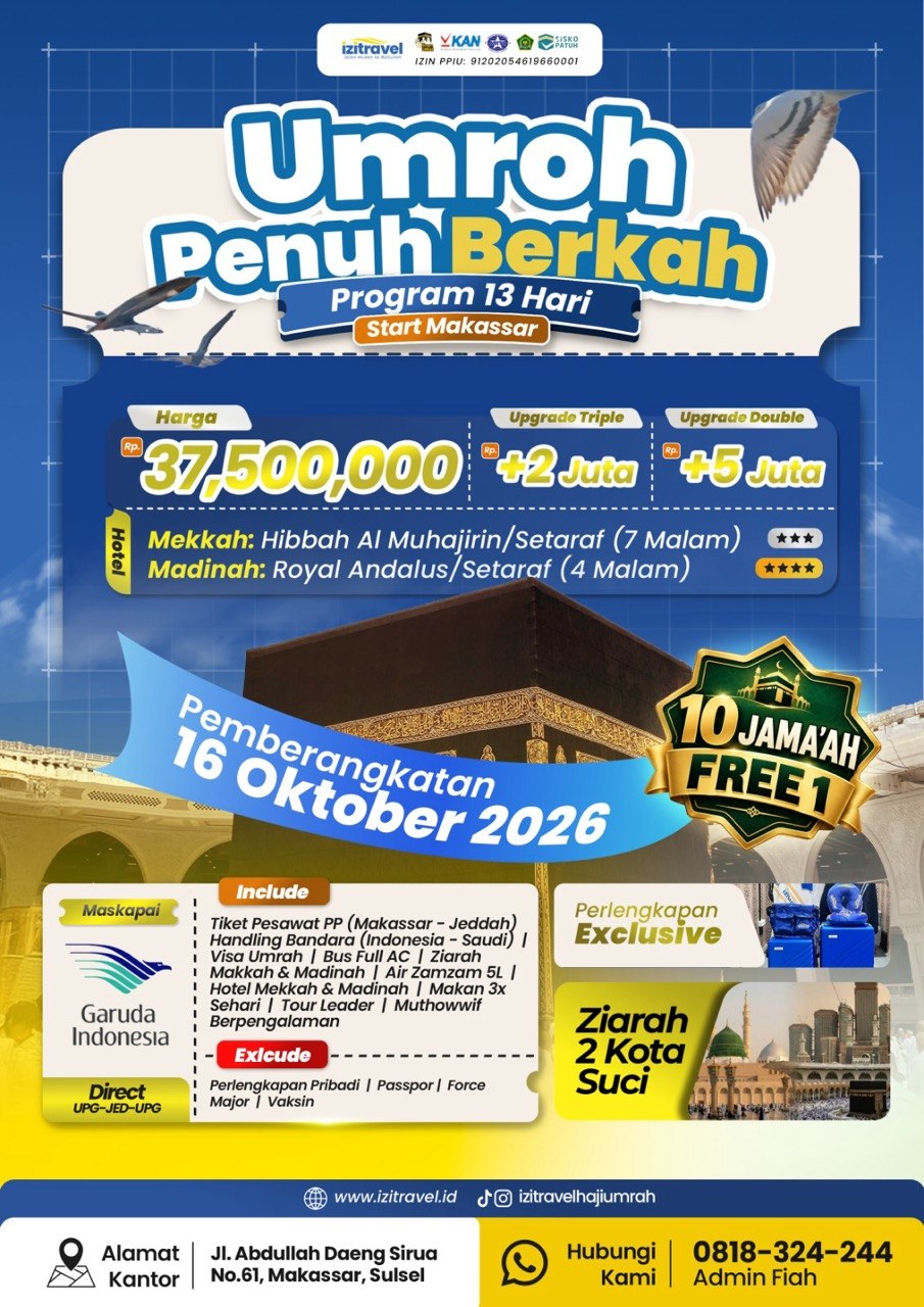 Brosur Umrah Oktober (13 Hari)